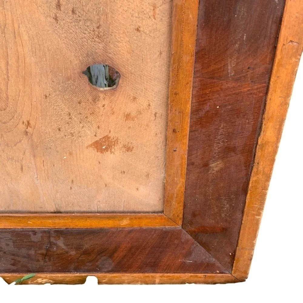 Antique Mahogany Ogee Mirror Frame Wooden Primitive